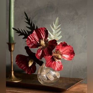 Anthropologie Red Flower Iron Bouquet NWT